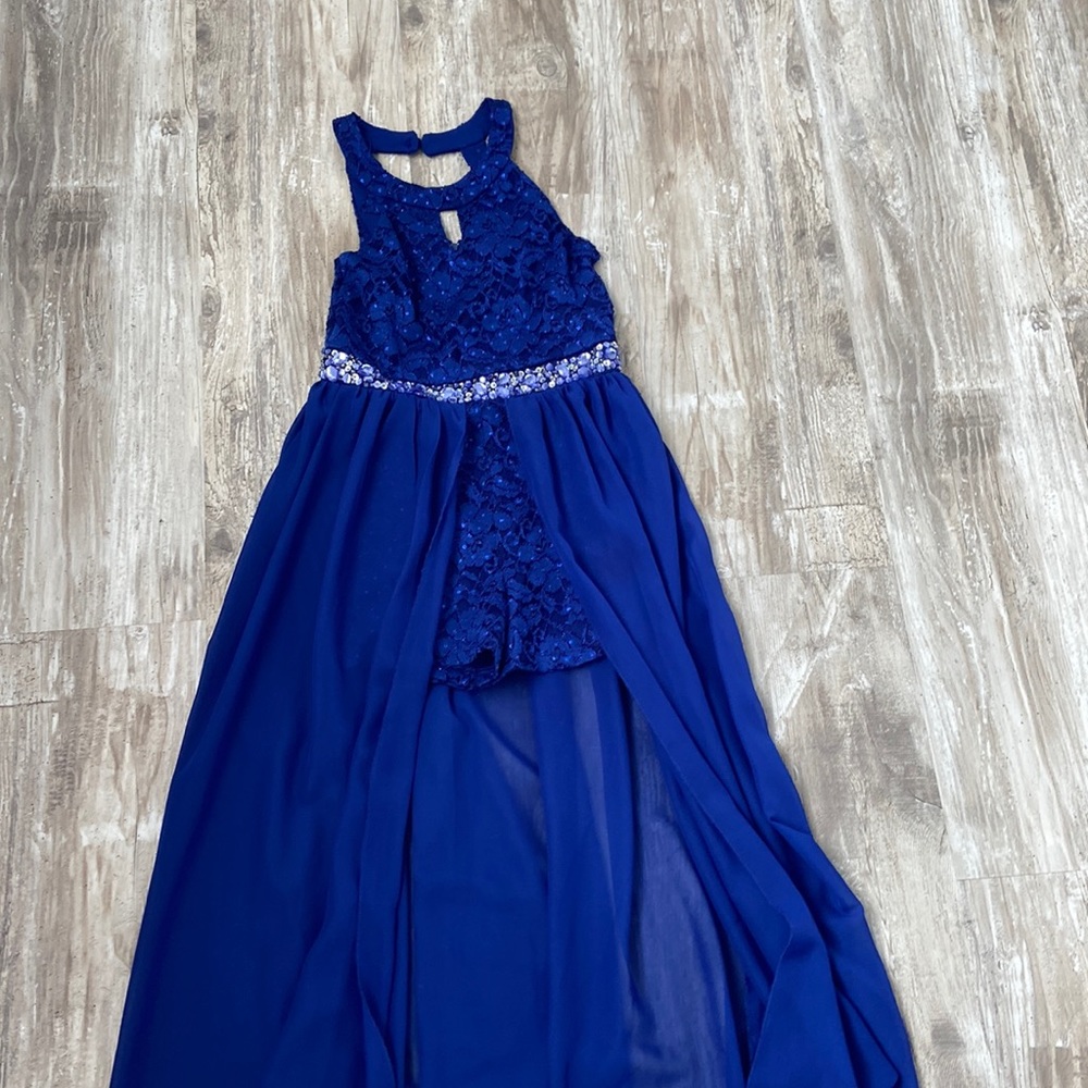 Royal blue jumpsuit dress